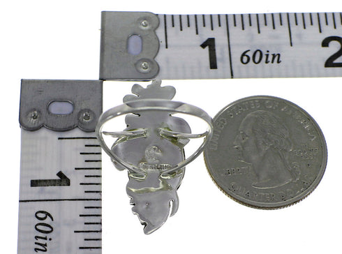 Southwest Magenta Turquoise And Silver Flower Ring Size 5-3/4 YX79507